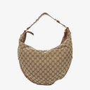 Gucci Beige/Brown GG Fabric Canvas Hobo Bag