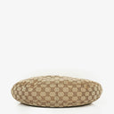 Gucci Beige/Ebony GG Canvas Green Metallic Bamboo Ring Hobo Bag