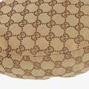 Gucci Beige/Ebony GG Canvas Green Metallic Bamboo Ring Hobo Bag