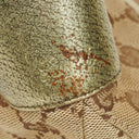 Gucci Beige/Ebony GG Canvas Green Metallic Bamboo Ring Hobo Bag