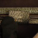 Gucci Beige/Ebony GG Canvas Green Metallic Bamboo Ring Hobo Bag