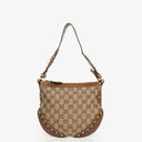 Gucci Beige/Ebony GG Canvas Studded Pelham Small Shoulder Bag