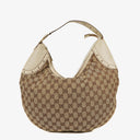 Gucci Beige/Ebony GG Fabric Canvas Hobo Bag