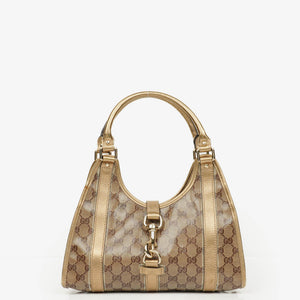 Gucci Beige/Guld Kristall Belagd Canvas Joy Axelväska