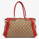 Gucci Beige/Red Bella GG Canvas Top Handle Bag