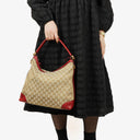 Gucci Beige/Red GG Canvas Miss GG Original Hobo Bag