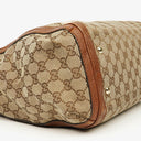 Gucci Bella Monogram Canvas Braided Handles Satchel Tote Bag