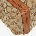 Gucci Bella Monogram Canvas Braided Handles Satchel Tote Bag
