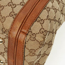 Gucci Bella Monogram Canvas Braided Handles Satchel Tote Bag