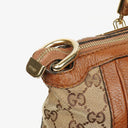 Gucci Bella Monogram Canvas Braided Handles Satchel Tote Bag