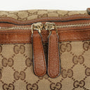Gucci Bella Monogram Canvas Braided Handles Satchel Tote Bag