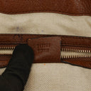 Gucci Bella Monogram Canvas Braided Handles Satchel Tote Bag
