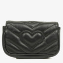 Gucci Black Calfskin Matelasse GG Marmont 2.0 Coin Purse On A Chain