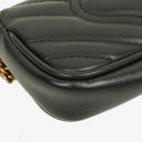 Gucci Black Calfskin Matelasse GG Marmont 2.0 Coin Purse On A Chain