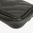 Gucci Black Calfskin Matelasse GG Marmont 2.0 Coin Purse On A Chain