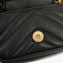 Gucci Black Calfskin Matelasse GG Marmont 2.0 Coin Purse On A Chain