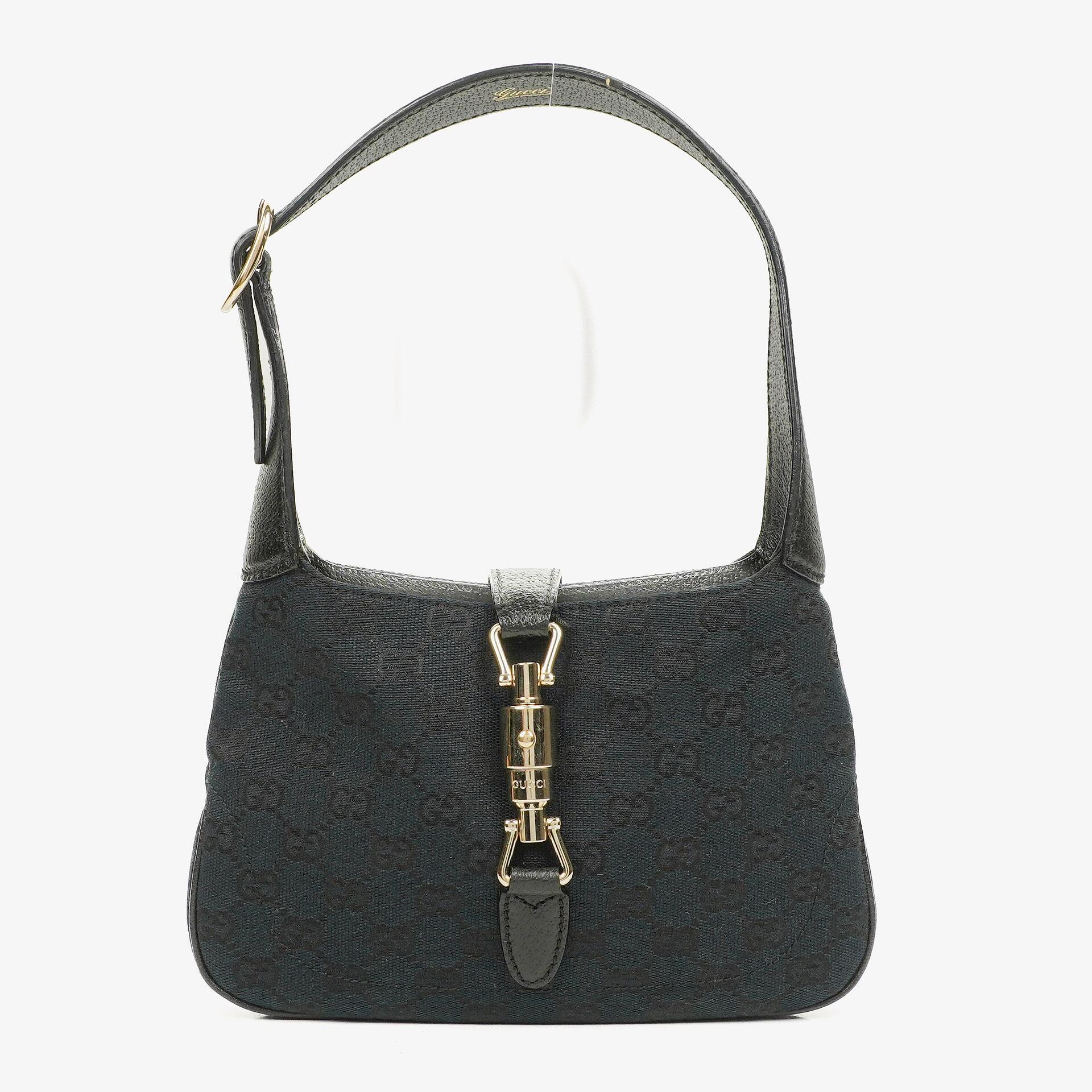Gucci Black Canvas And Leather Mini Jackie Vintage Shoulder Bag