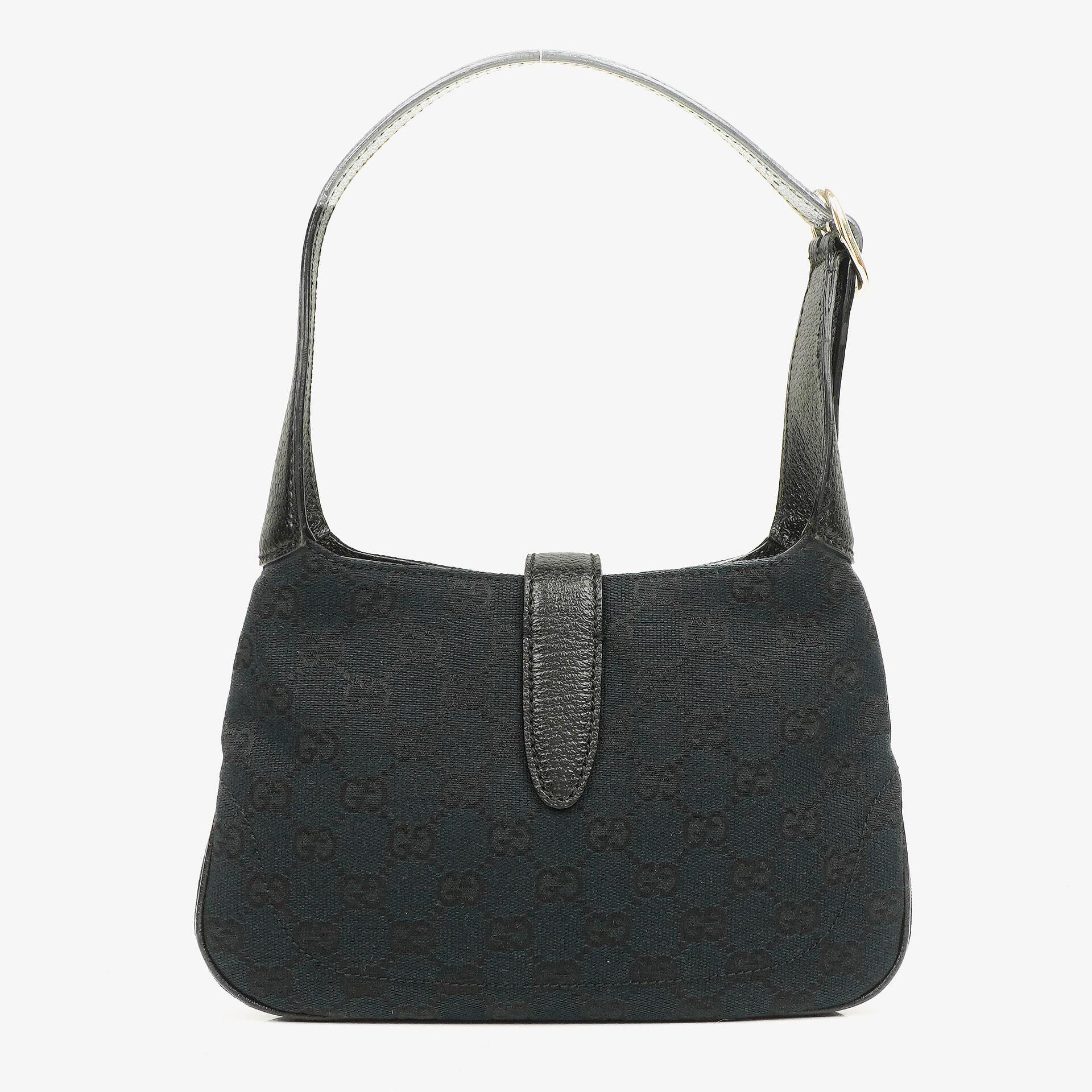 Gucci Black Canvas And Leather Mini Jackie Vintage Shoulder Bag
