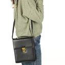 Gucci Black Grained Leather Shoulder Bag