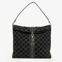 Gucci Black Jackie GG Suede Square Bag