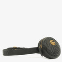 Gucci Black Leather GG Marmont Belt Bag
