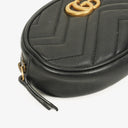 Gucci Black Leather GG Marmont Belt Bag