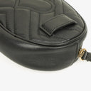 Gucci Black Leather GG Marmont Belt Bag