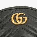 Gucci Black Leather GG Marmont Belt Bag