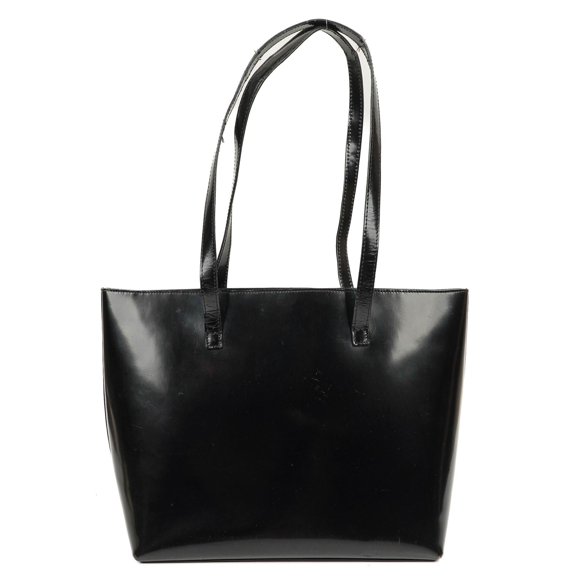 Gucci Black Leather Tote Bag
