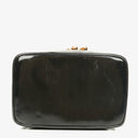 Gucci Black Patent Leather Bamboo Vanity Bag
