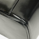 Gucci Black Patent Leather Bamboo Vanity Bag