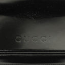 Gucci Black Patent Leather Bamboo Vanity Bag