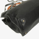 Gucci Black Pebbled Leather Bamboo Shopper Top Handle Large Tote Bag