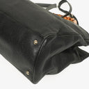 Gucci Black Pebbled Leather Bamboo Shopper Top Handle Large Tote Bag