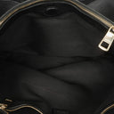 Gucci Black Pebbled Leather Bamboo Shopper Top Handle Large Tote Bag