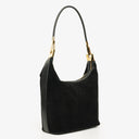 Gucci Black Suede And Leather Shoulder Hobo Bag