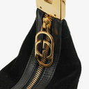 Gucci Black Suede And Leather Shoulder Hobo Bag