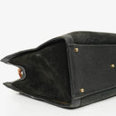 Gucci Black Vintage Suede And Leather Diana Bamboo Tote