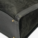 Gucci Black Vintage Suede And Leather Diana Bamboo Tote
