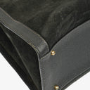 Gucci Black Vintage Suede And Leather Diana Bamboo Tote