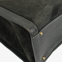 Gucci Black Vintage Suede And Leather Diana Bamboo Tote