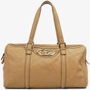 Gucci Britt Beige Guccissima Leather Boston Bag