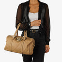 Gucci Britt Beige Guccissima Leather Boston Bag