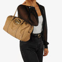Gucci Britt Beige Guccissima Leather Boston Bag