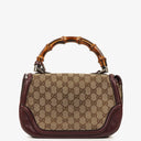 Gucci Brown GG Canvas Medium New Convertible Bamboo Top Handle Bag