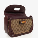 Gucci Brown GG Canvas Medium New Convertible Bamboo Top Handle Bag