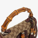 Gucci Brown GG Canvas Medium New Convertible Bamboo Top Handle Bag
