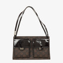 Gucci Brown GG Nylon Double Pocket Shoulder Bag