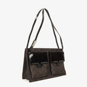 Gucci Brown GG Nylon Double Pocket Shoulder Bag