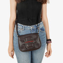 Gucci Brown Leather Dressage Crossbody Bag